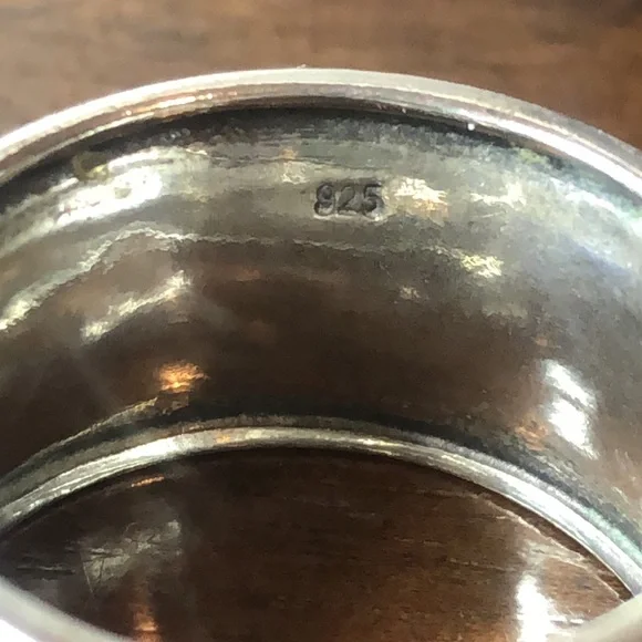 DIDAE Ornate Sterling Silver Wide Band Israeli Spinner Ring Sz. 8, 8-1/4, 10-1/4